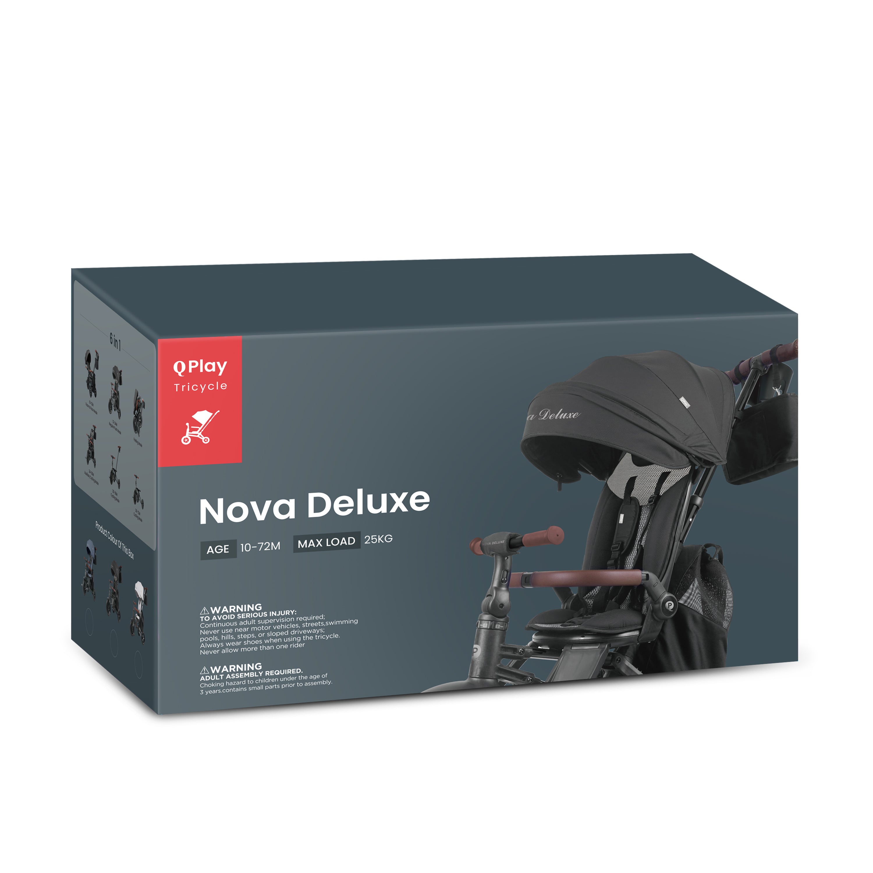 QPlay Nova Deluxe | Stylish Convertible Trike for Growing Toddlers